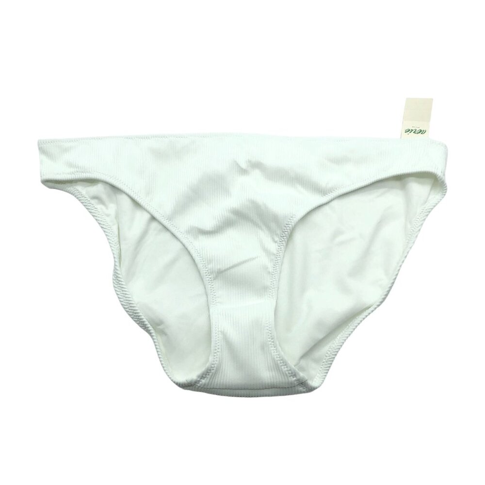 Aerie Womens Bikini Swim Bottom Ribbed Hipster Brief White Size L
